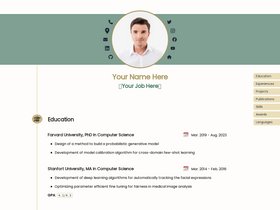 Jekyll-Professional-Resume screenshot
